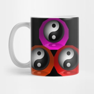 Yin Yang Triangle - Pink, Red and Orange Mug